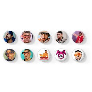 BAD BUNNY buttons / 1 inch / 10 button set